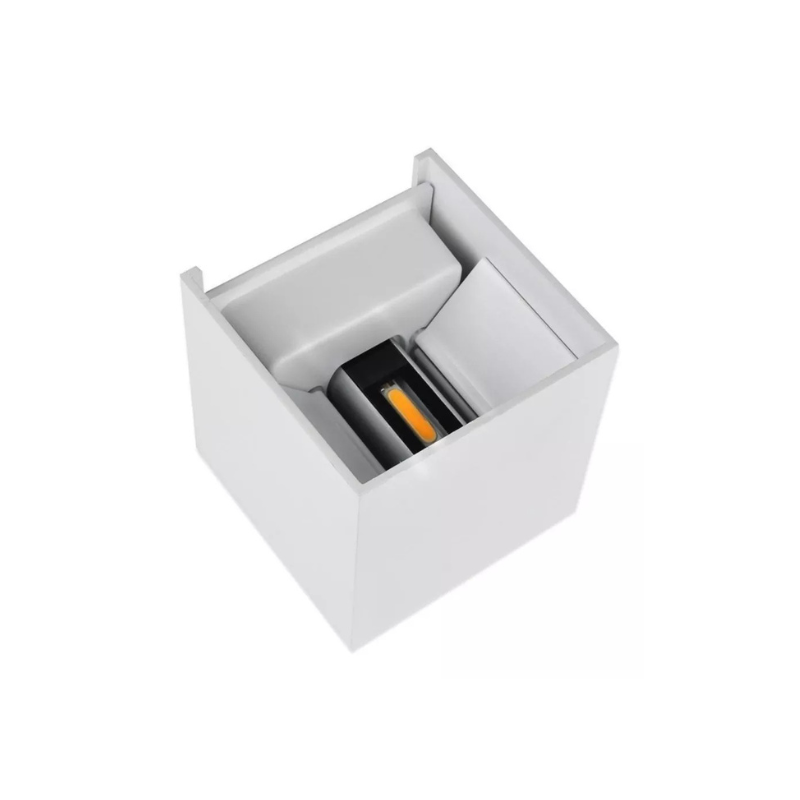 Aplique Led Blanco Cuadrado Doble Dirigible Luz Calida 6w