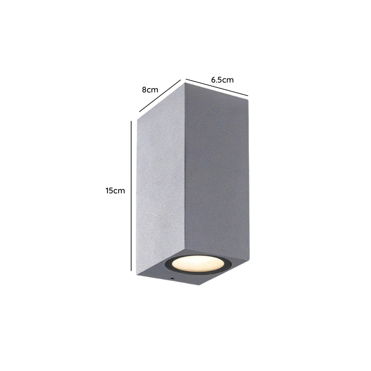 Aplique Doble Cuadrado Porta GU10 IP54 Modelo Kapelle