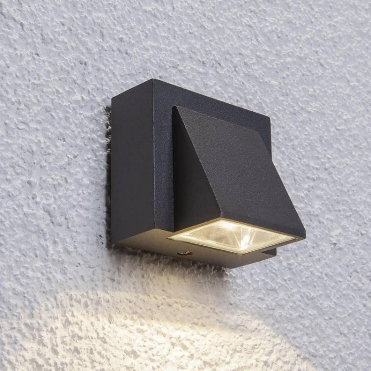 Aplique Led Simple Gris 5w Exterior Luz Calida Modelo Kapelle