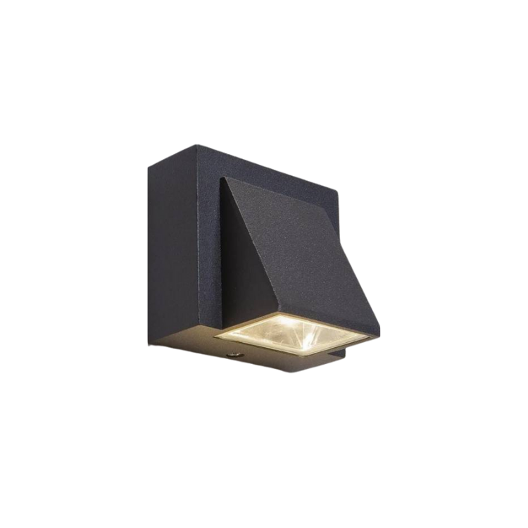 Aplique Led Simple Gris 5w Exterior Luz Calida Modelo Kapelle
