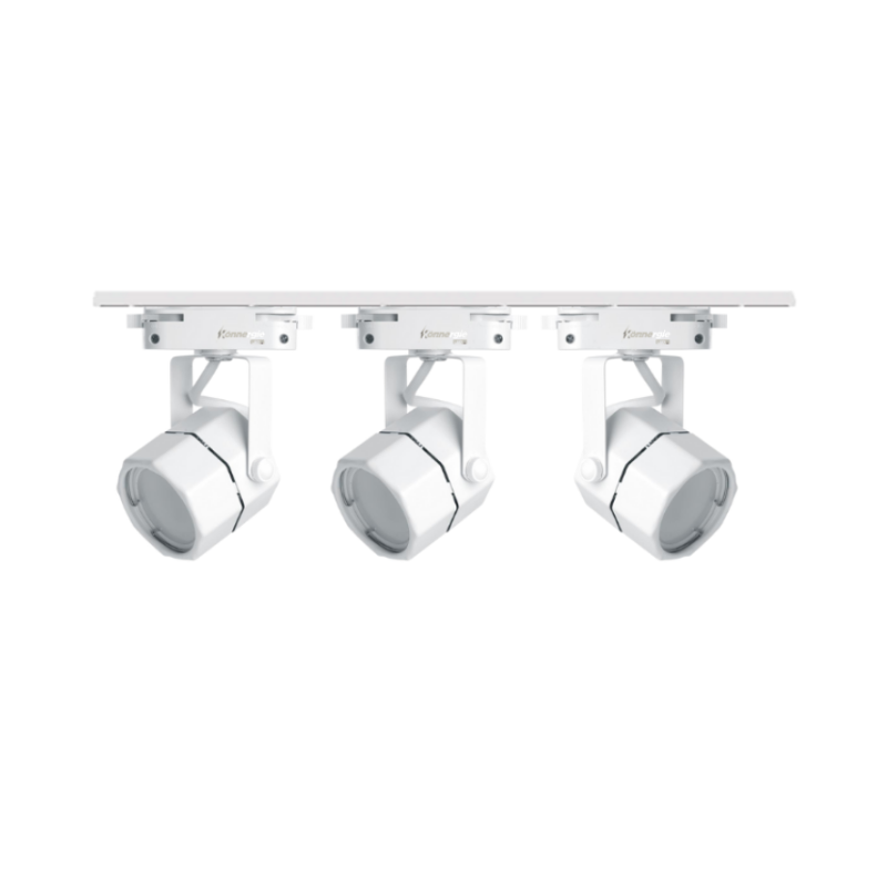 Pack 3 Foco Led Dirigible Con Ampolleta y Riel Monofásico