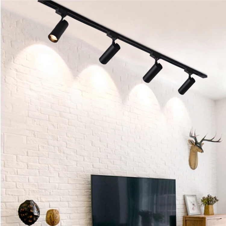 Foco Riel Monofasico 20w Led 220v Negro