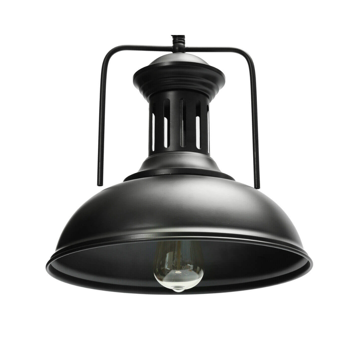 Lampara Colgante de Aluminio Negra con Ampolleta