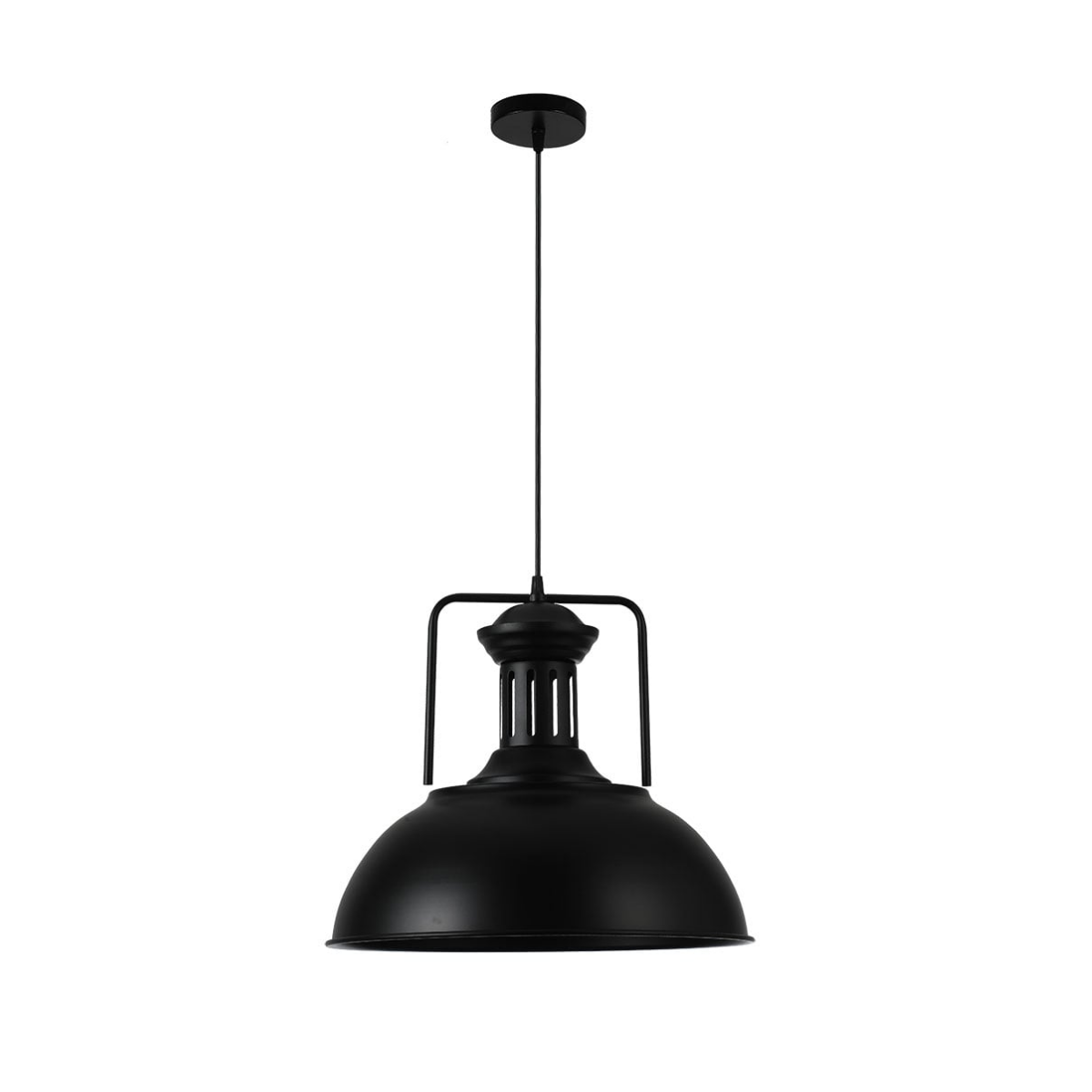 Lampara Colgante de Aluminio Negra con Ampolleta