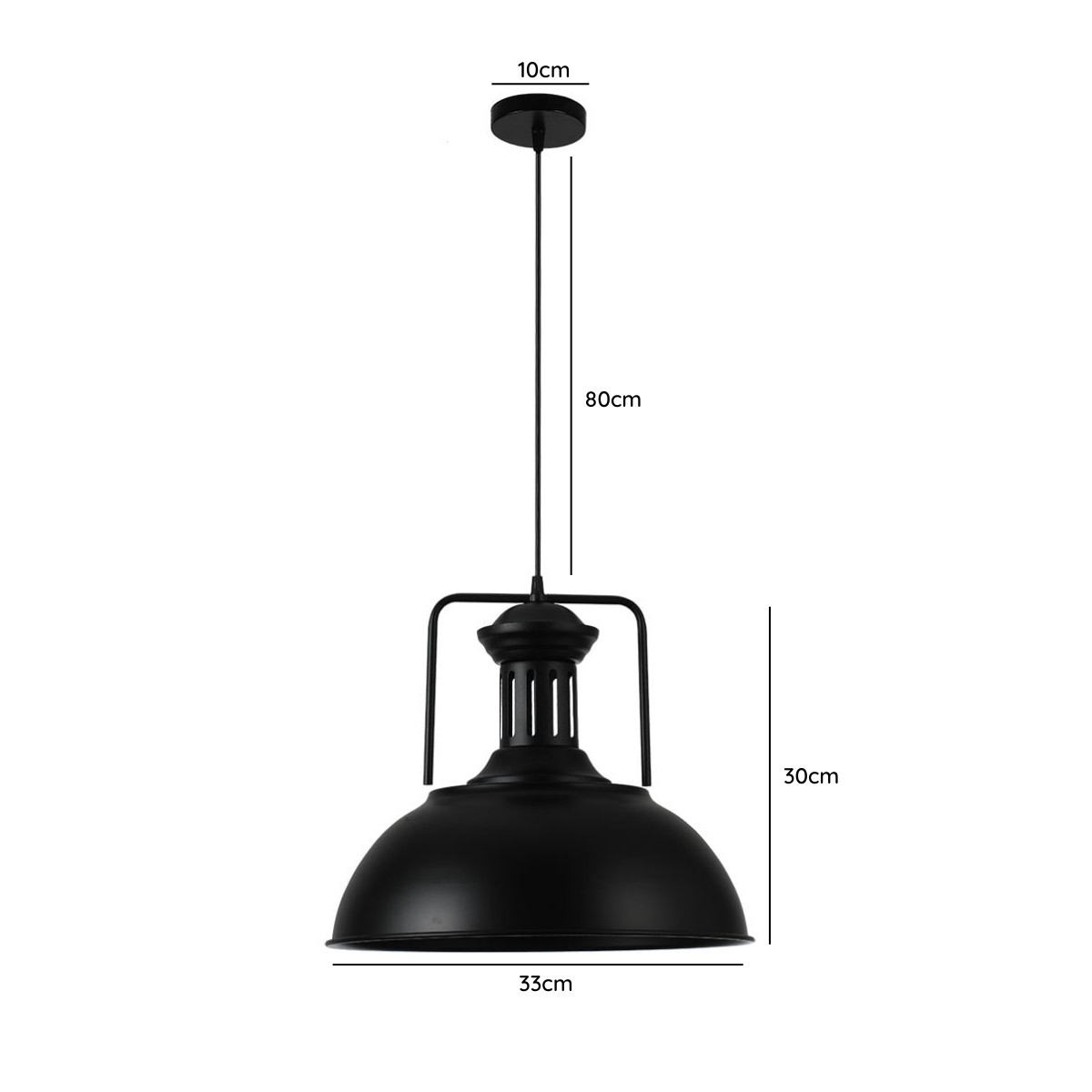 Lampara Colgante de Aluminio Negra con Ampolleta