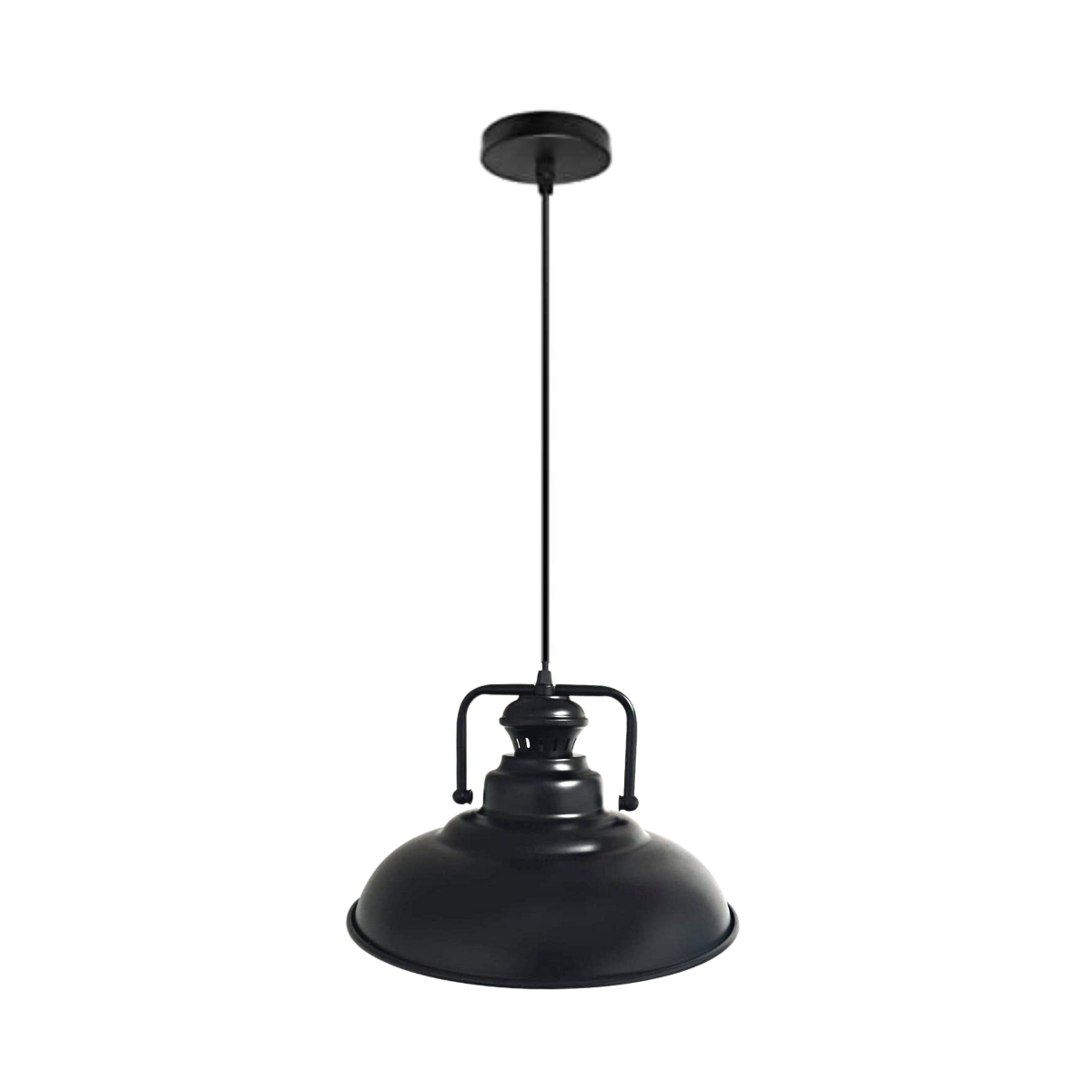 Lampara Colgante de Aluminio Negra 30cm con Ampolleta