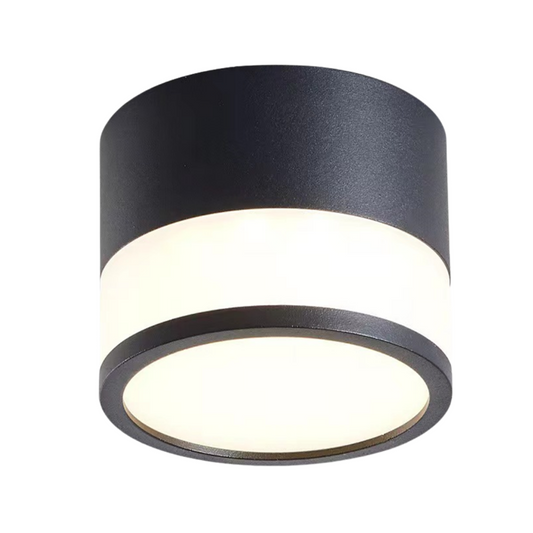 Panel Sobrepuesto Negro Con Vidrio Decorativo Led 7w Luz Fria