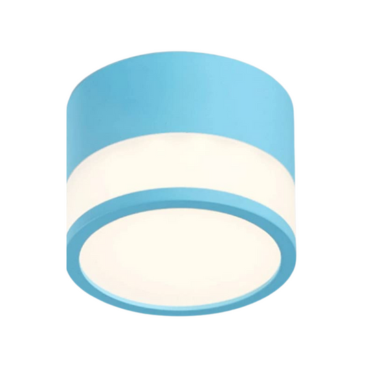 Panel Sobrepuesto Azul Con Vidrio Decorativo Led 7w Luz Calida