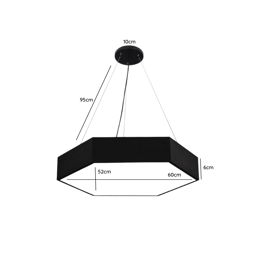 Lampara Led Sobrepuesta Hexagono Colgante 60cm 42w CCT