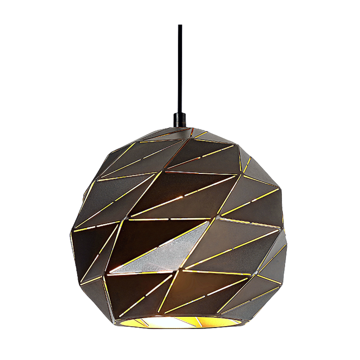 Lampara Colgante de Aluminio Negra Gerom¨¦trica 30cm con Ampolleta