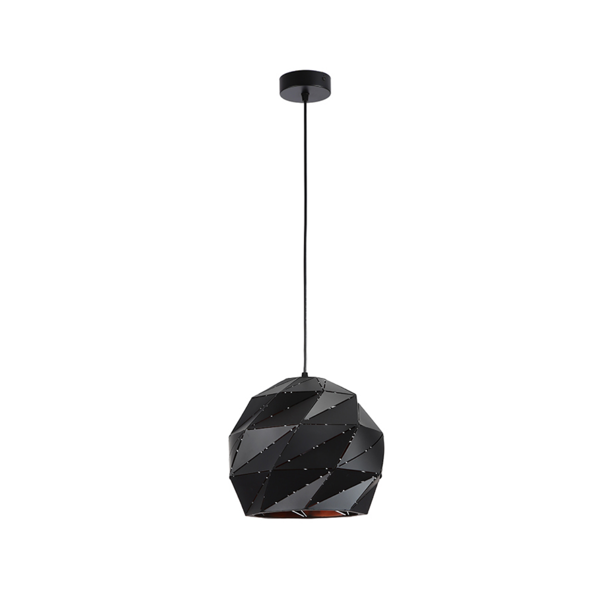 Lampara Colgante de Aluminio Negra Gerom¨¦trica 30cm con Ampolleta