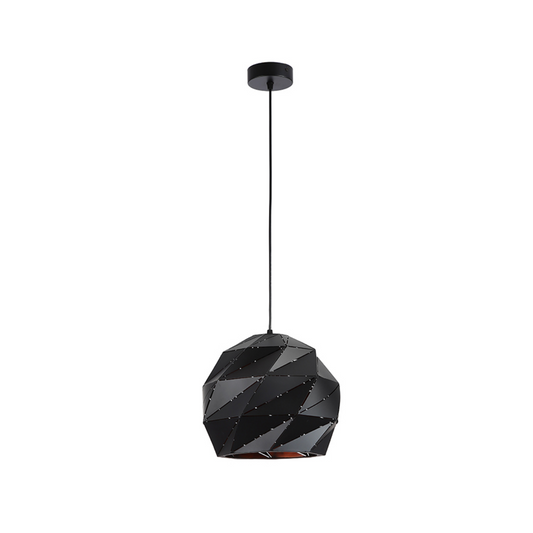 Lampara Colgante de Aluminio Negra Gerom¨¦trica 30cm con Ampolleta