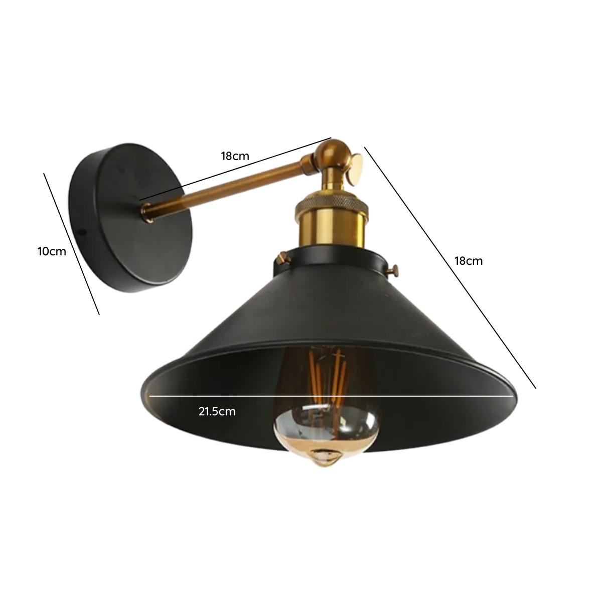 Aplique Lampara Con Pantalla Muro Bronce E27