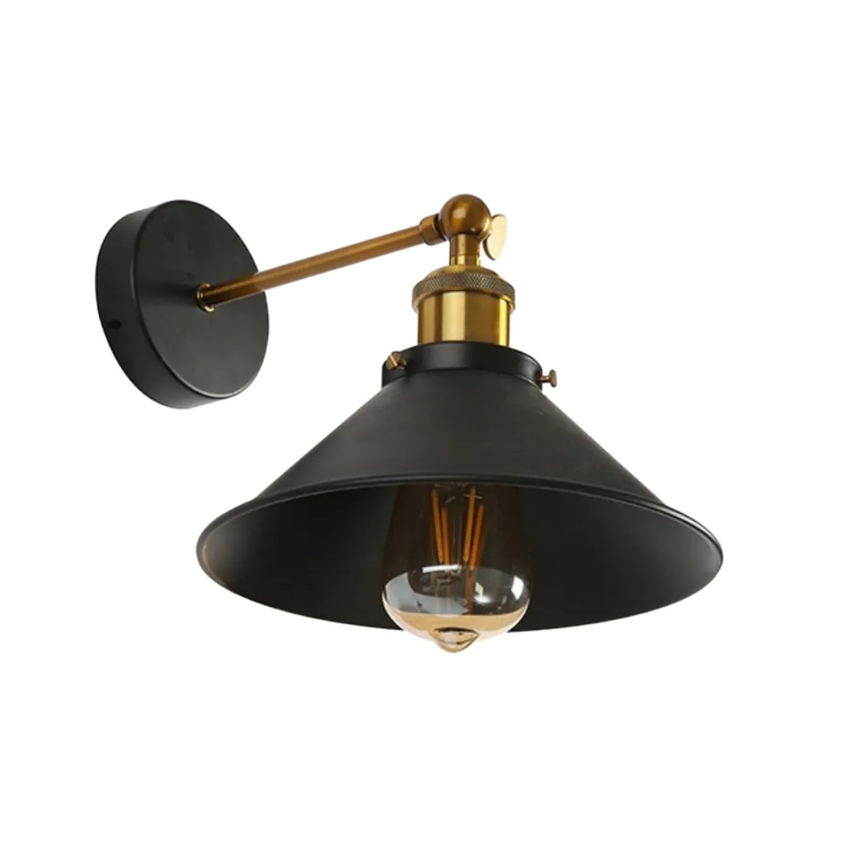 Aplique Lampara Con Pantalla Muro Bronce E27