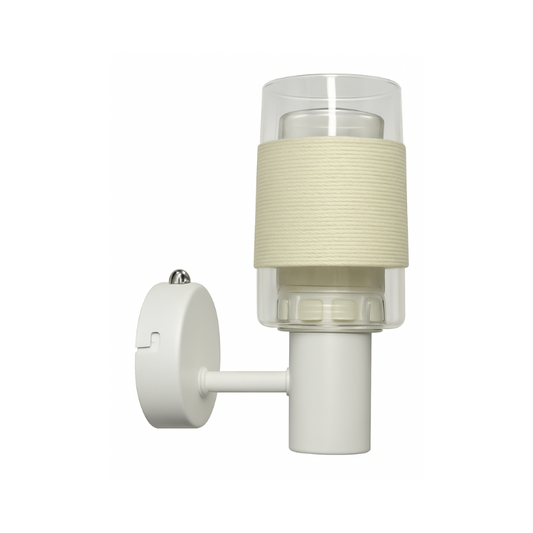 Aplique Blanco Elegante Vidrio Aluminio Dirigible Base E14 con interruptor