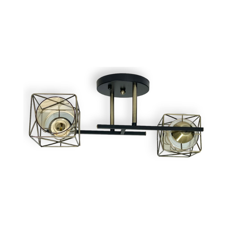 Lampara De Techo Geometrica Doble Foco Ampolleta Led E27