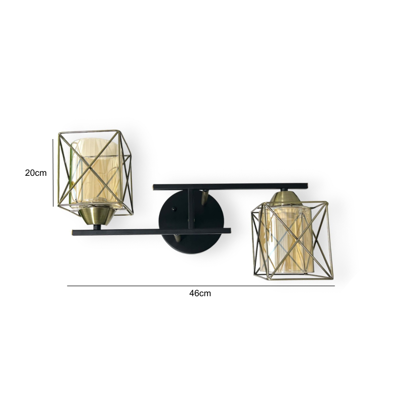 Lampara De Techo Geometrica Doble Foco Ampolleta Led E27