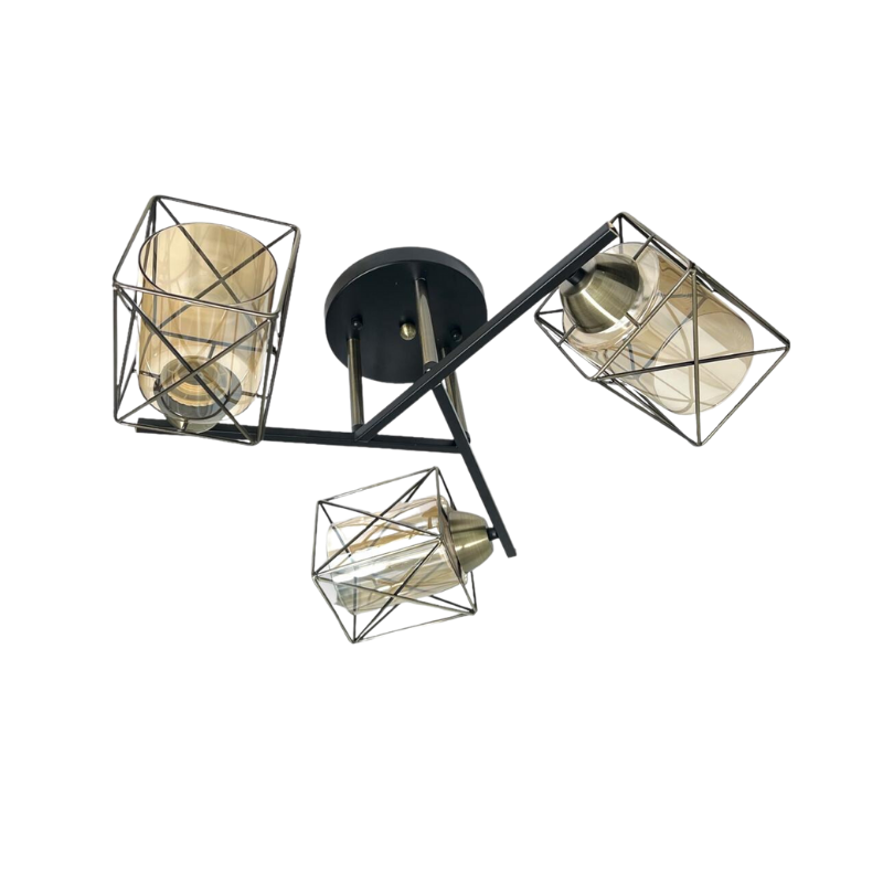 Lampara De Techo Geometrica Triple Foco Ampolleta Led E27