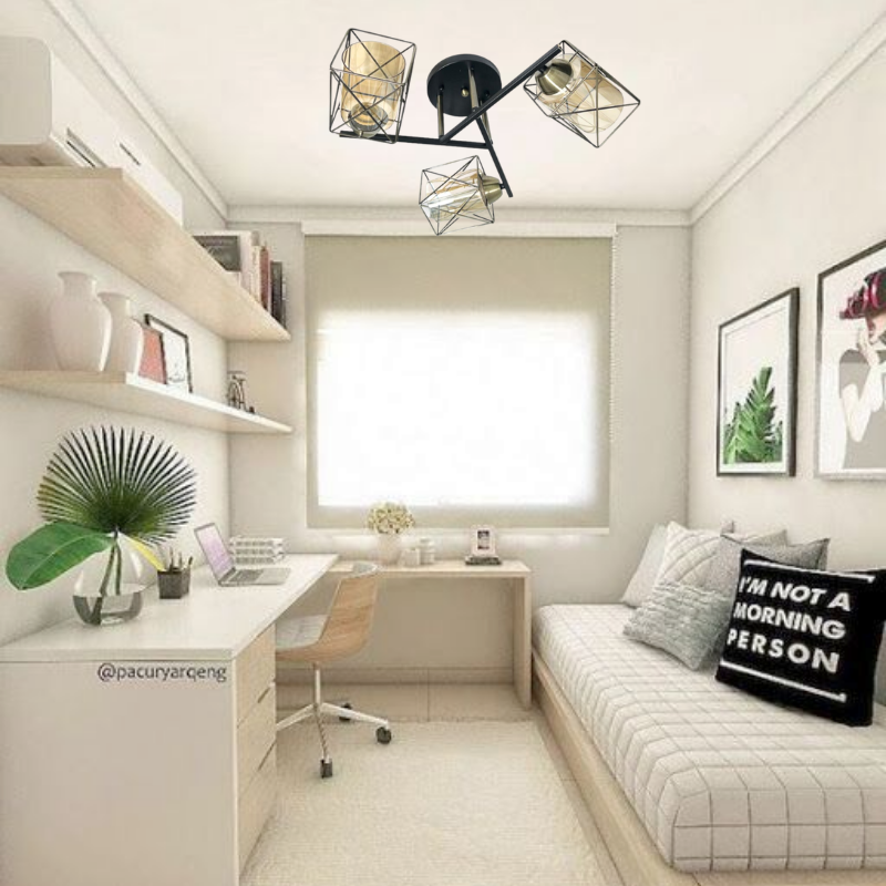 Lampara De Techo Geometrica Triple Foco Ampolleta Led E27