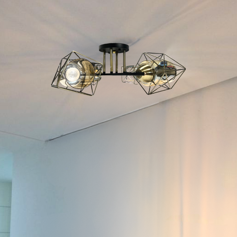 Lampara De Techo Geometrica Con Ampolleta Led E27