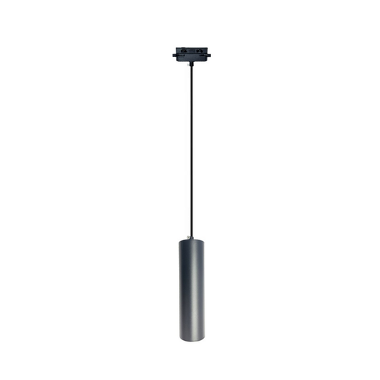 Lámpara Colgante Negra Diseño Cilindro Gu10 Para Riel Monofásico Modelo Enif