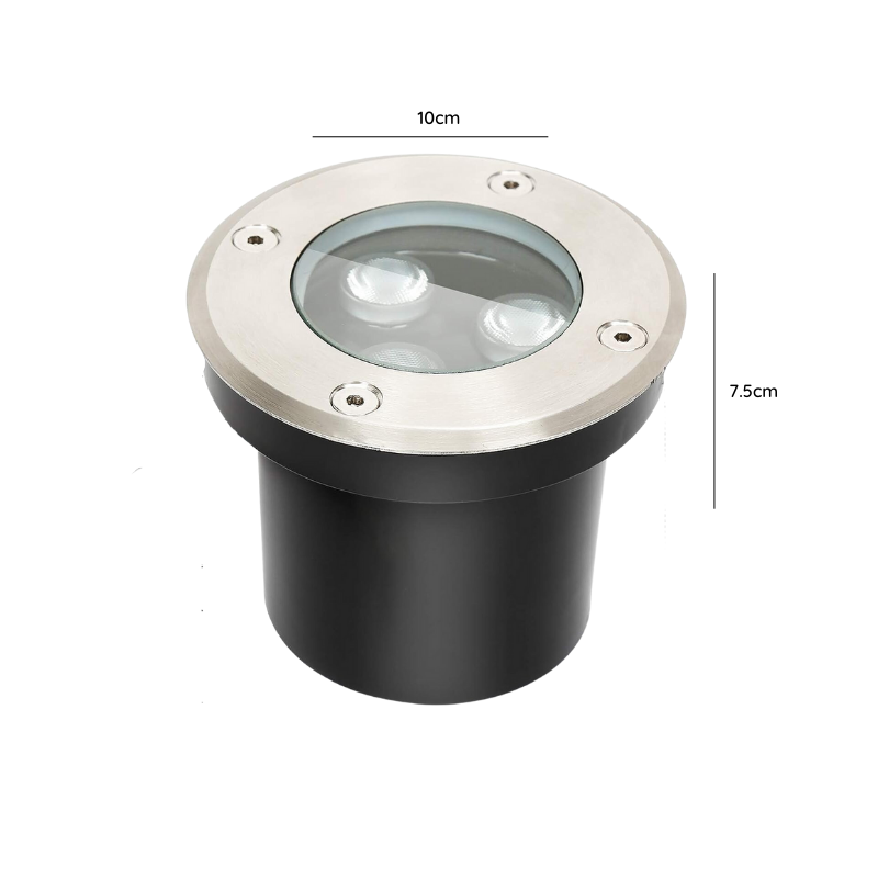 Foco embutido Para Piso 3W 3000K IP67