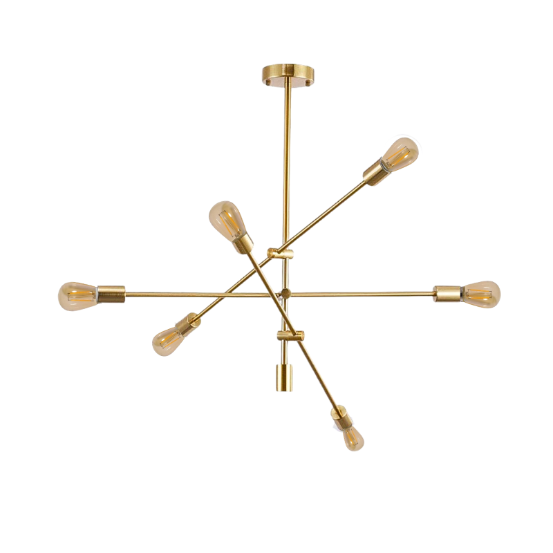 Lampara De Techo Moderna Dorada Elegante con 6 Ampolletas Led