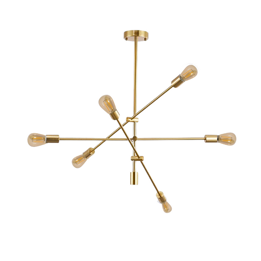 Lampara De Techo Moderna Dorada Elegante con 6 Ampolletas Led