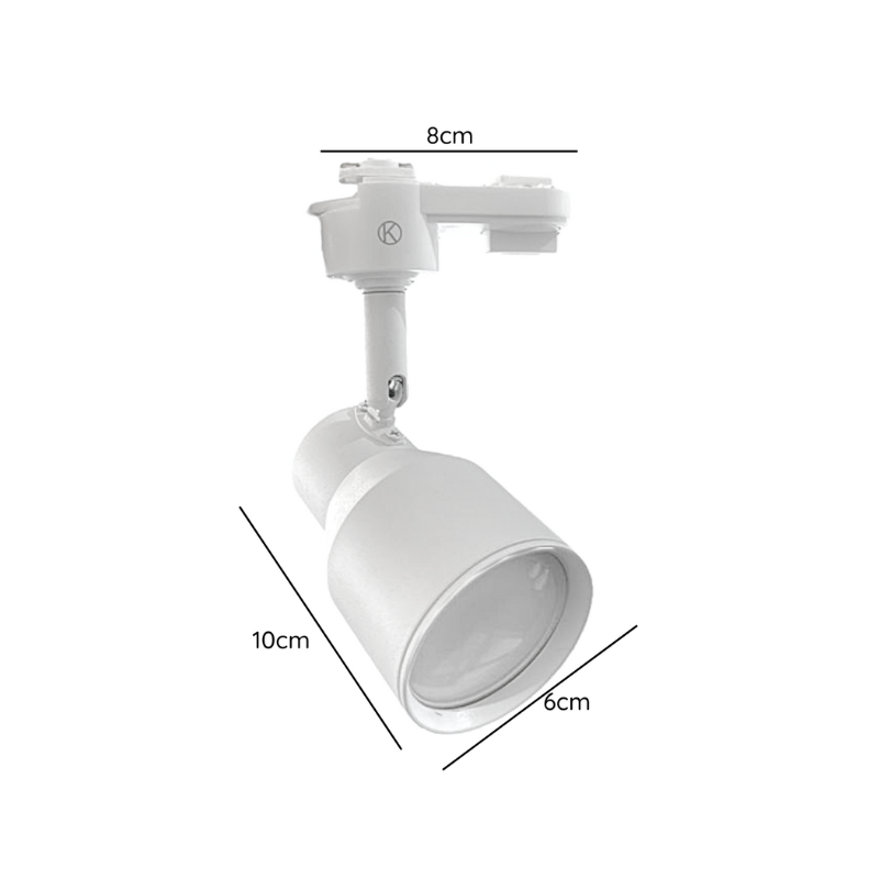 Foco Para Riel Monofasico Con Ampolleta Dicroica 220v Modelo Enalth