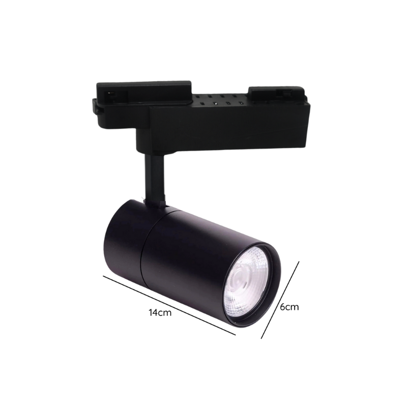 Foco Riel Monofasico Negro 20w Led 220V Modelo Altair Zero Flicker
