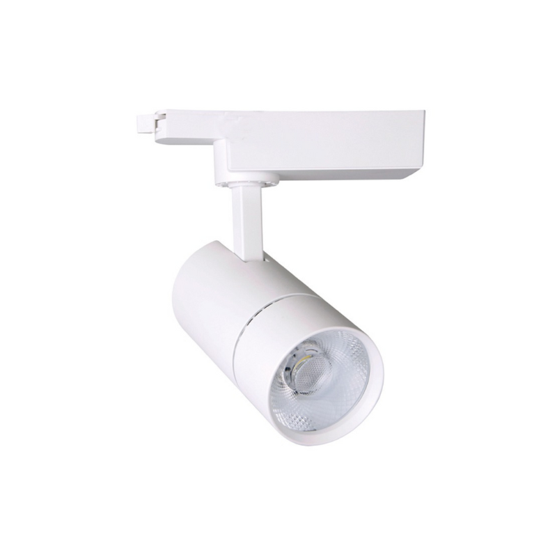 Foco Riel Monofasico Blanco 30w Led 220V Modelo Altair Zero Flicker