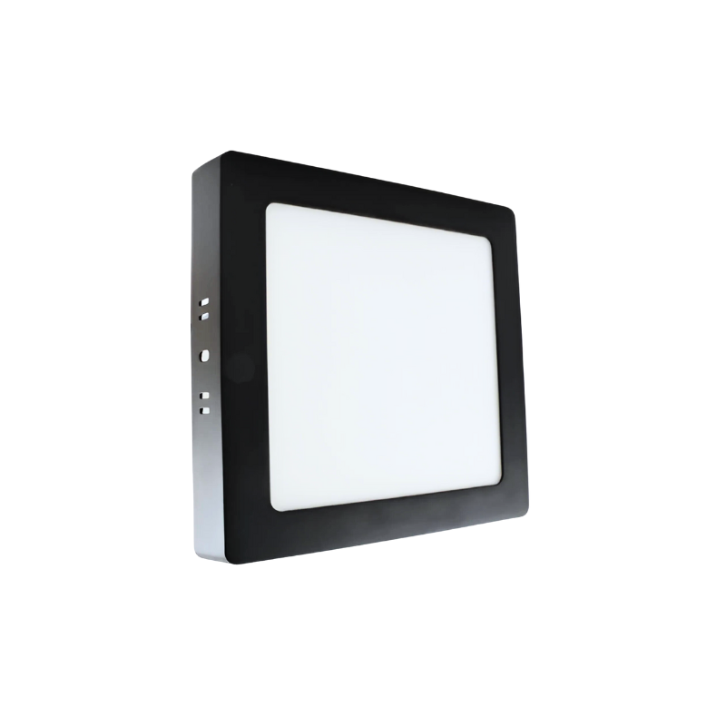 Panel Plafon Led PRO Sobrepuesto Cuadrado Borde Negro 18w 20.5cm