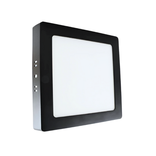 Panel Plafon Led Sobrepuesto Cuadrado Borde Negro 24w 28.5cm