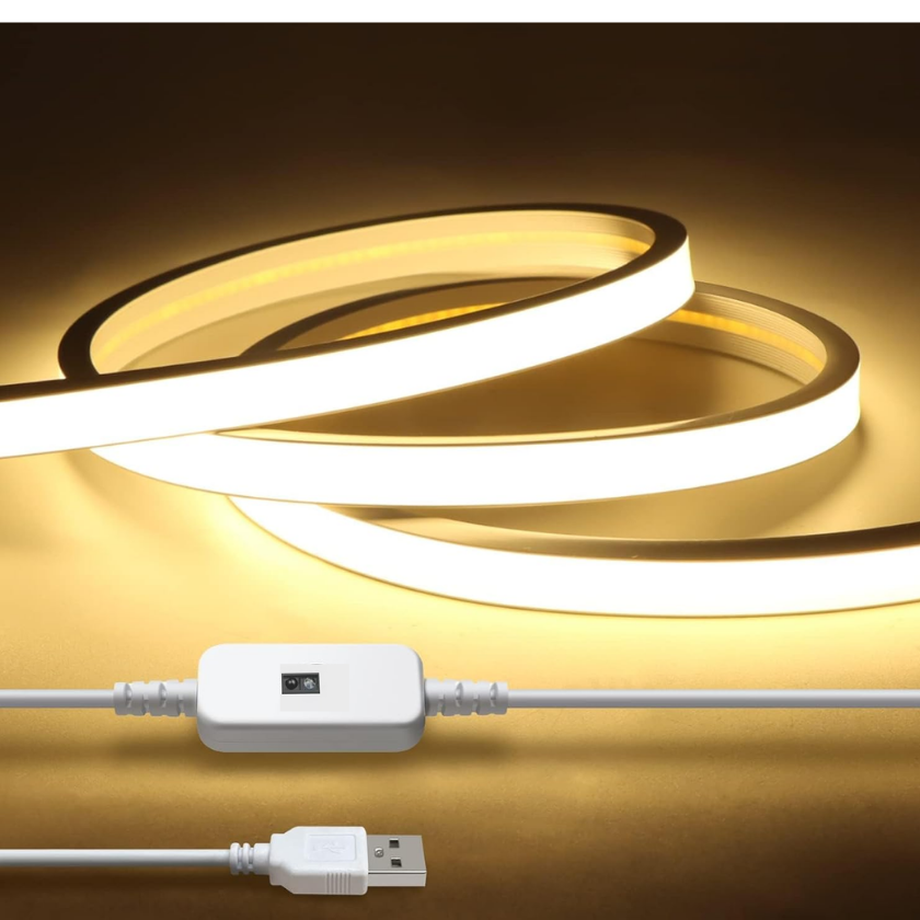 Cinta Led Neon Flex 3 Metros Usb Con Adhesivo Luz Regulable