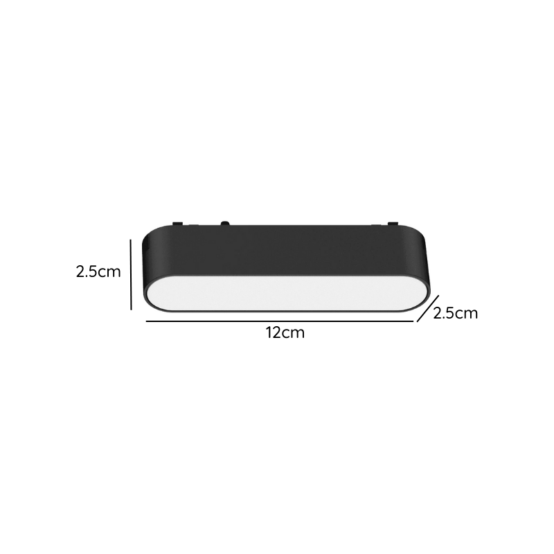 Foco Riel Magnético Empavonado Fijo 6W 48V