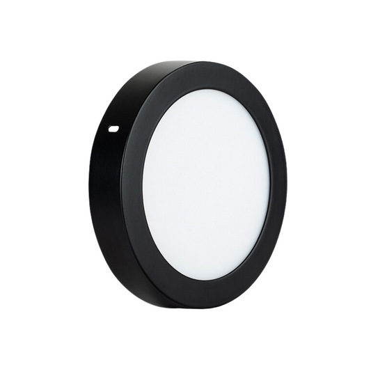 Panel Plafon Led Sobrepuesto Redondo Borde Negro 18w 20.5cm