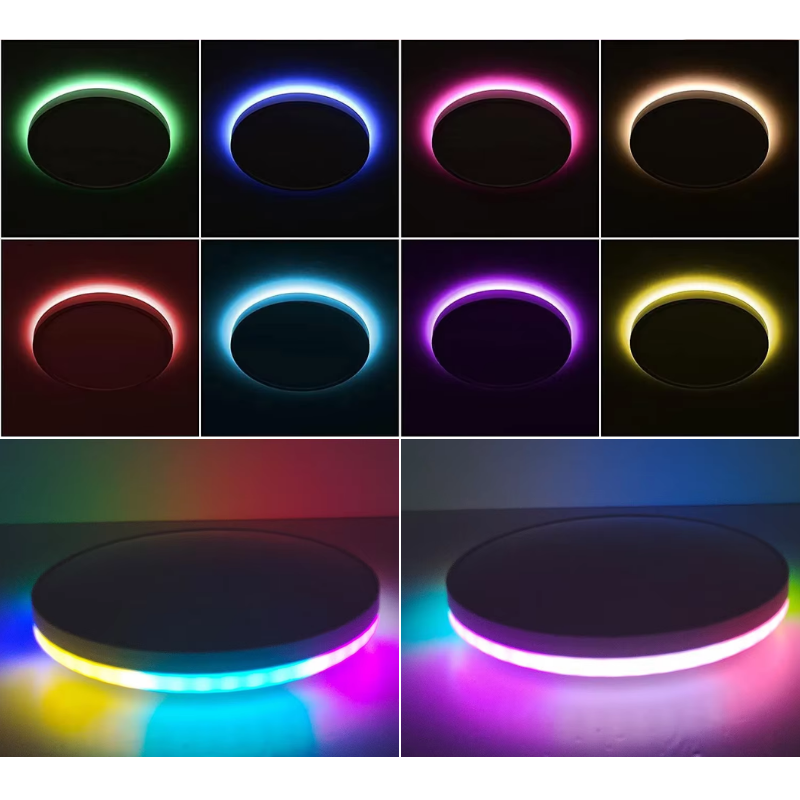 Panel Led Blanco Sobrepuesto Redondo Slim 23w 300mm 3000-4000-6500k + Rgb