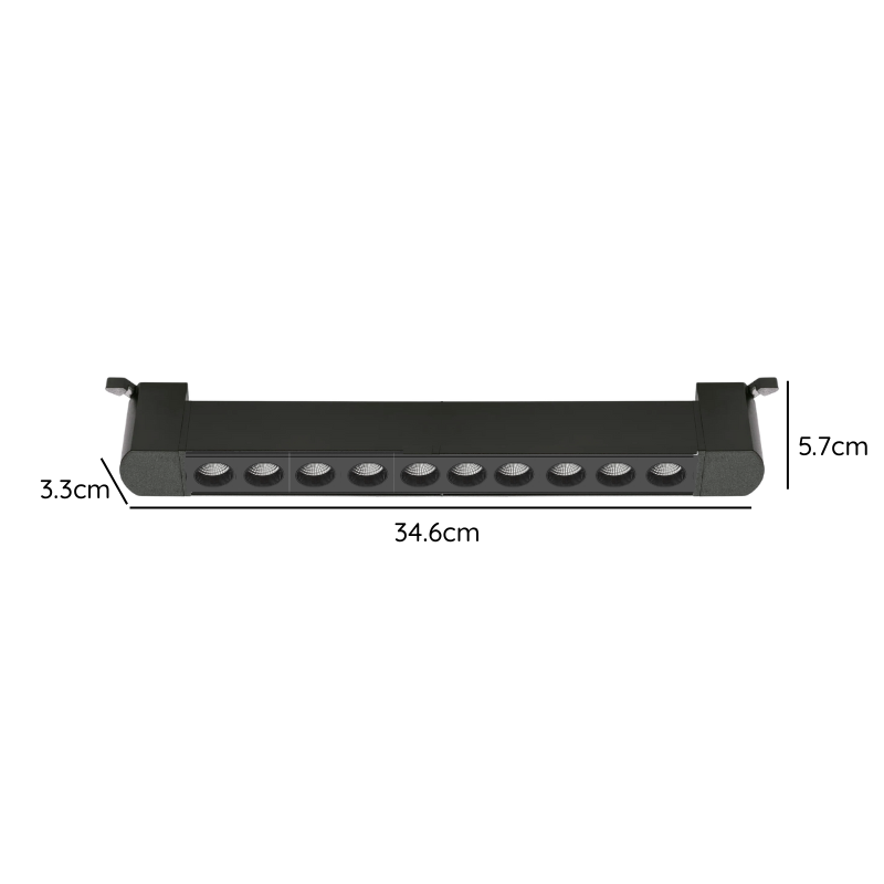 Foco Riel Monofásico Negro 24° Móvil 20w 220v Modelo Cygnus