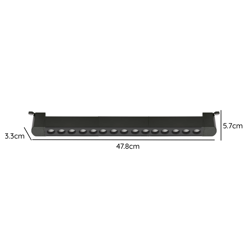 Foco Riel Monofásico Negro 24° Móvil 30w 220v Modelo Cygnus