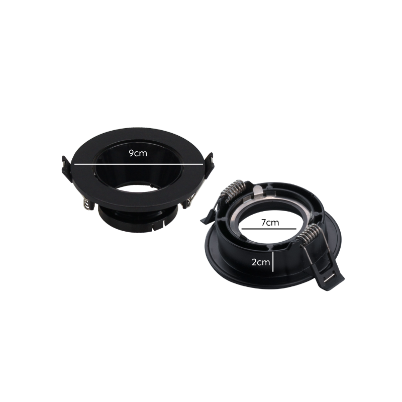 Foco Embutido Negro Basculante Porta Gu10 con Difusor