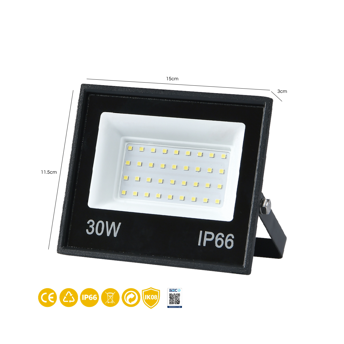 Foco Proyector De Area Led 30w IP66 IK08 Modelo Atlas