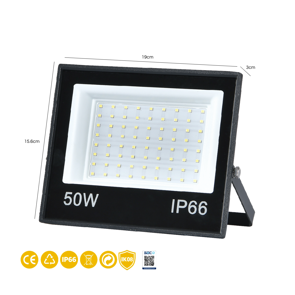 Foco Proyector De Area Led 50w IP66 IK08 Modelo Atlas