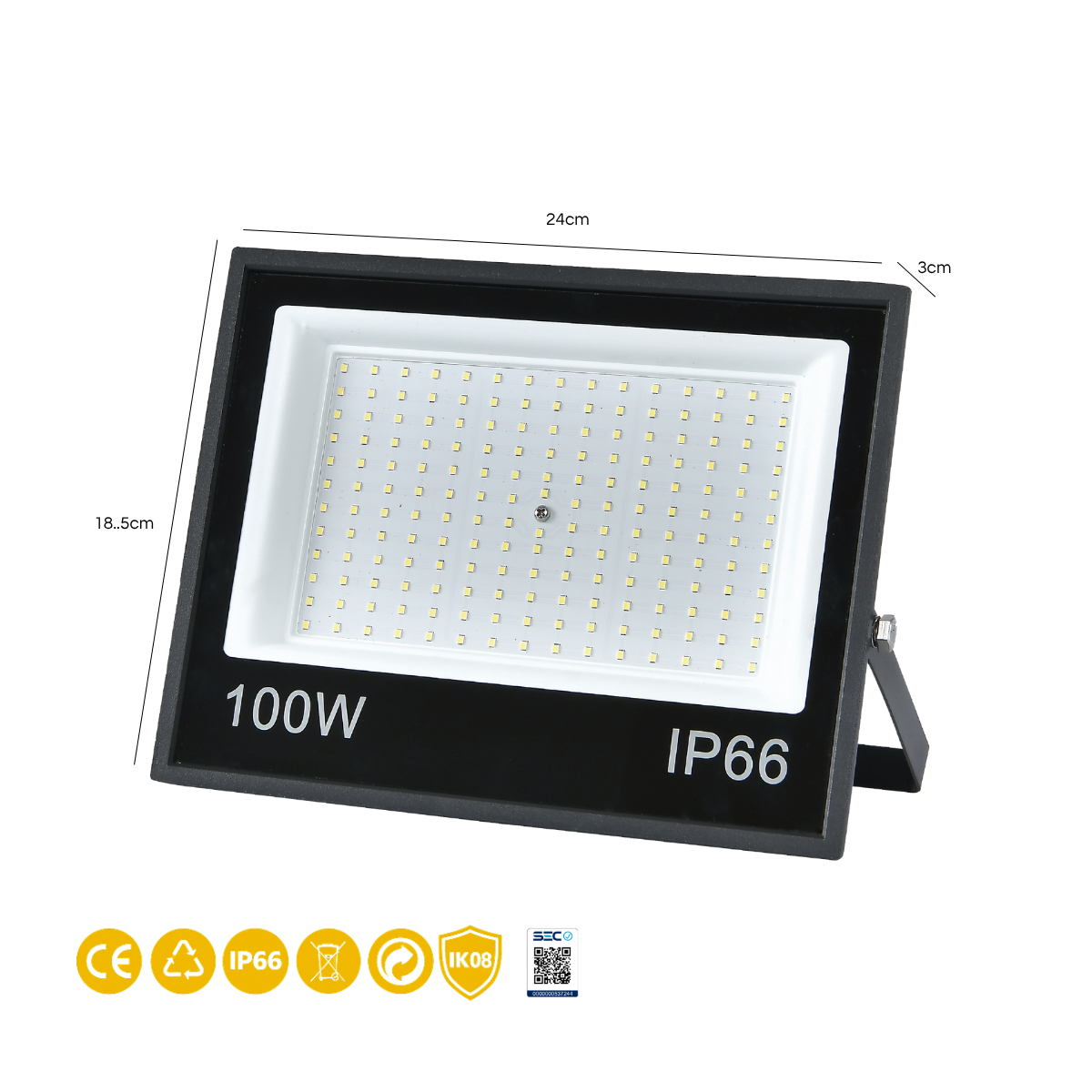 Foco Proyector De Area Led 100w IP66 IK08 Modelo Atlas