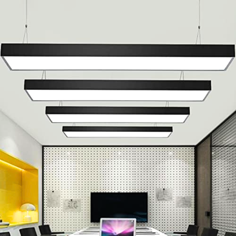 Lampara Led Lineal Colgante/Sobrepuesto Negro 48w 120cm ABS