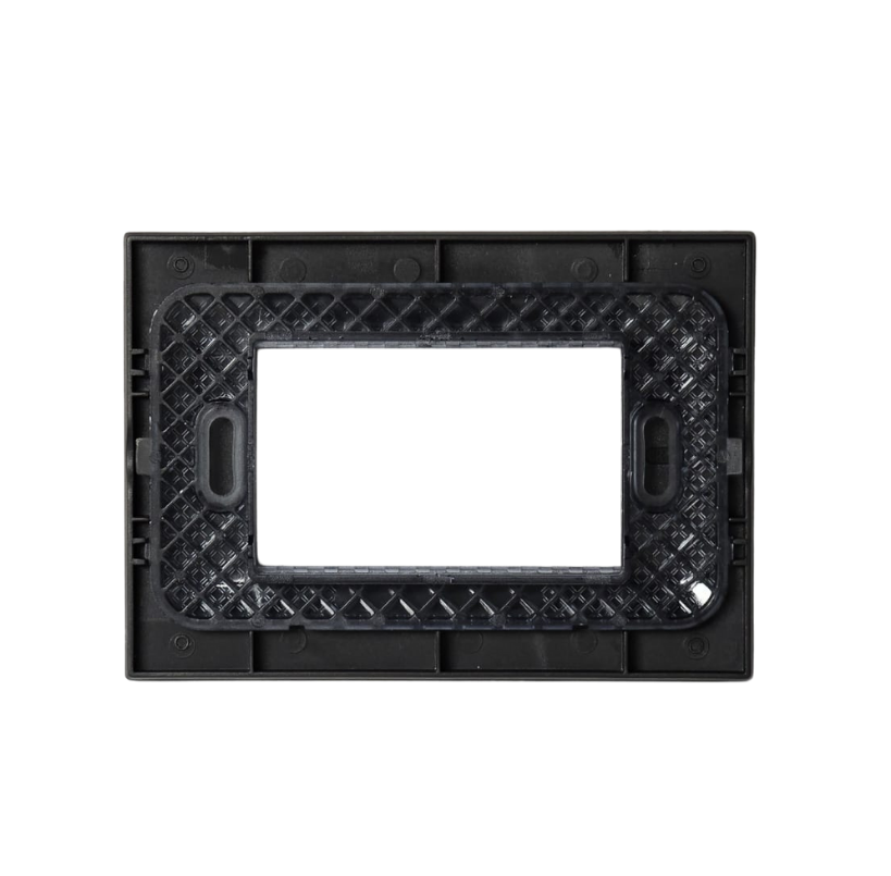 Placa Triple para modulo con Soporte Teclon Negro