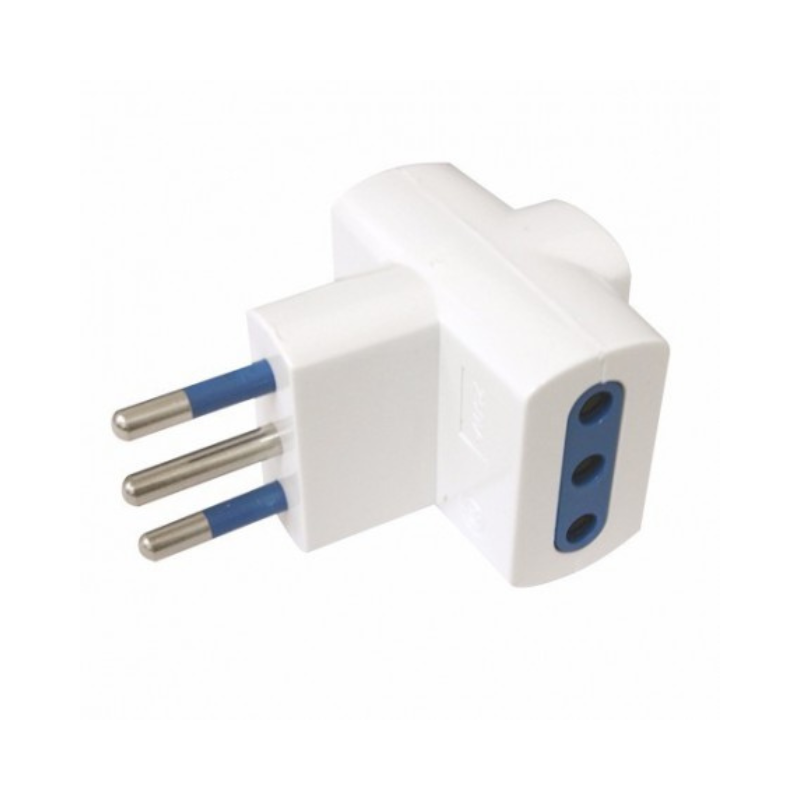 Enchufe Adaptador Triple Blanco 1500w 250v 10a Certificado
