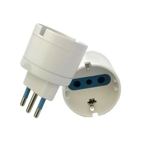 Adaptador Eléctrico Schuko Blanco 10A 250v 1500w Certificado Sec