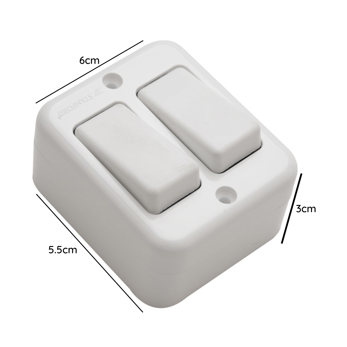 Casquete Sobrepuesto Interruptor Doble 9/15 16a 250v