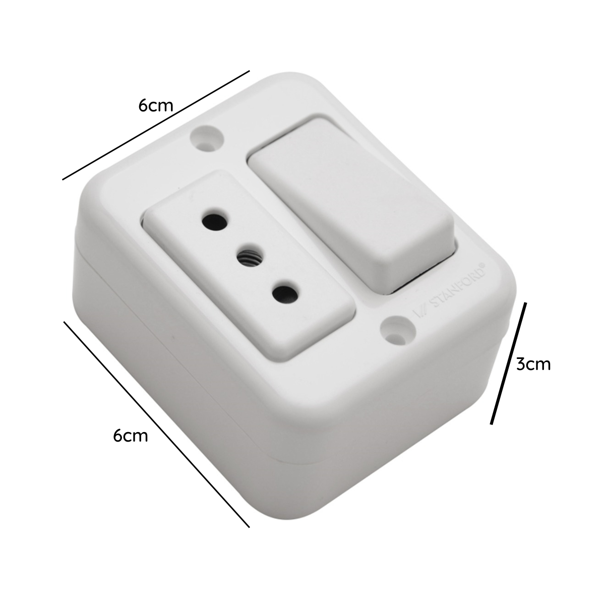 Casquete Sobrepuesto Interruptor 9/12 + Enchufe 16a 250v