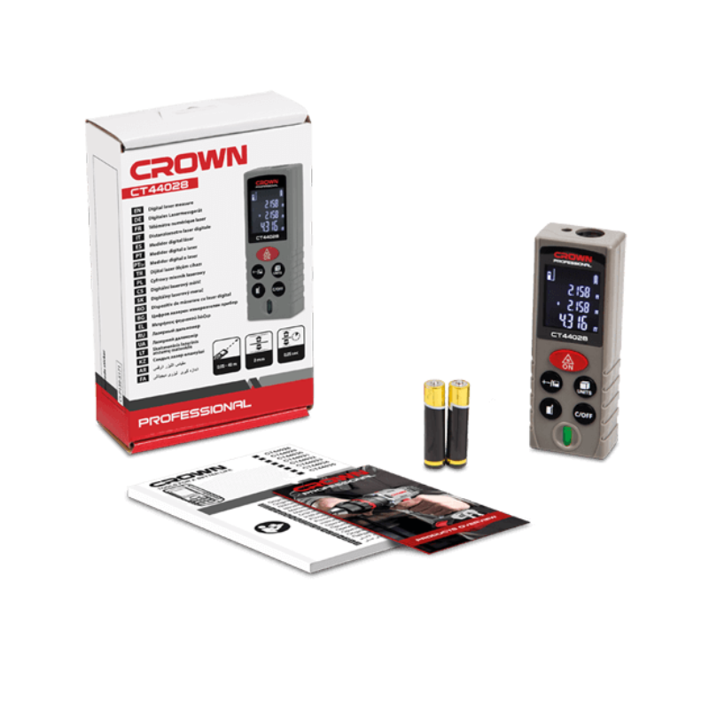 Medidor De Distancia Distanciometro Laser Digital 40mt Crown